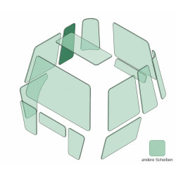 SEITENSCHEIBE RECHTS HINTEN passend fuer KOMATSU WB140-2N