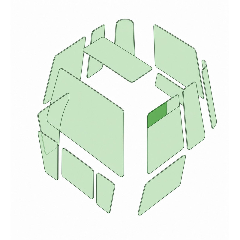 TÜRSCHEIBE LINKS OBEN VORNE passend fuer NEW HOLLAND SR-2