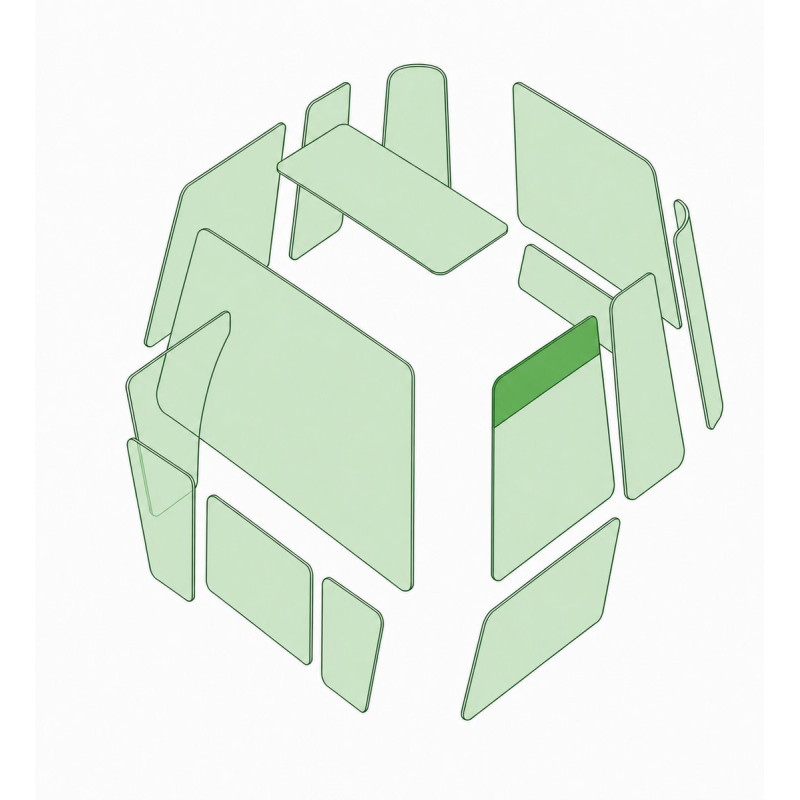 TÜRSCHEIBE LINKS OBEN passend fuer TEREX HR2.5