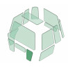 FRONTSCHEIBE UNTEN LINKS/RECHTS passend fuer TEREX 750