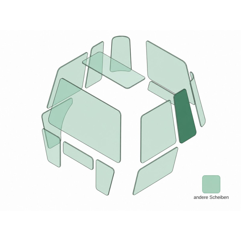 SEITENSCHEIBE LINKS passend fuer CASE CX160