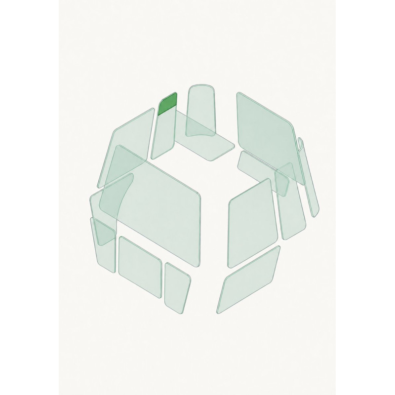 SEITENSCHEIBE RECHTS OBEN passend fuer FIAT HITACHI FH150-2