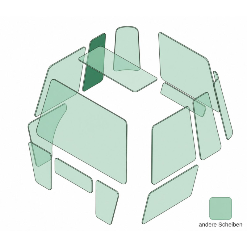 SEITENSCHEIBE RECHTS HINTEN passend fuer JCB 4CN